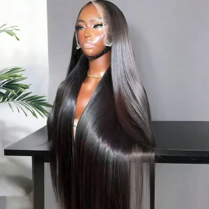 13×4 Lace Frontal Wig Straight Human Hair 20 Inch Natural Black