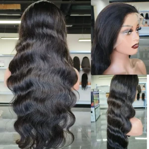 13×4 Lace Frontal Wig Body Wave Human Hair 22 Inch Natural Black