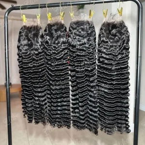 13×4 Lace Frontal Wig Deep Wave Human Hair 26 Inch Natural Black
