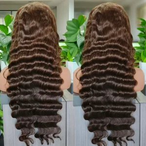 13×4 Lace Frontal Wig Brown Color Human Hair 22 Inch