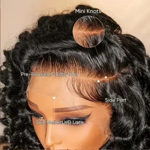 13×4 Pre-Plucked Lace Frontal Wig Human Hair 18 Inch Natural Black
