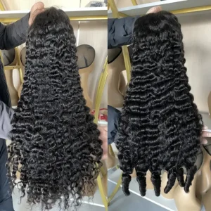 13×4 Lace Frontal Wig Burmese Curly Human Hair 26 Inch Natural Black
