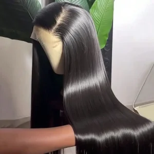 13×4 Lace Frontal Wig Straight Human Hair 30 Inch Natural Black