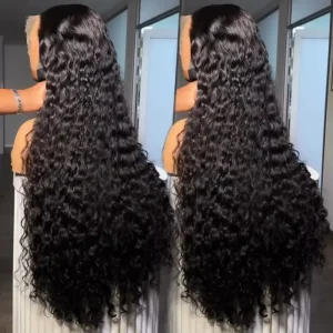 13×6 HD Lace Frontal Wig Burmese Curly Human Hair 28 Inch Natural Black