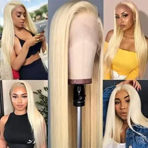 613 Blonde Straight Wig Human Hair 200 Density