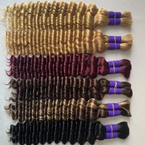 Bulk Human Hair Extension Burmese Curly Indian Cambodian Raw