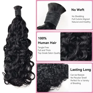 Bulk Human Hair Extension Curly Water Wave 12A Grade