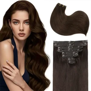Clip In Virgin Remy Human Hair Extension Double Drawn