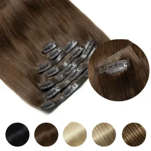 Clip In Straight Virgin Remy Human Hair Extension Weft