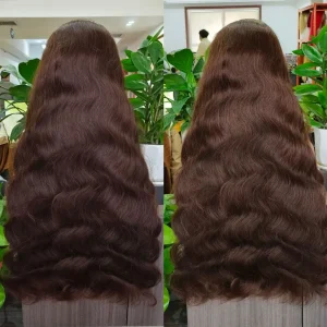 Colored Human Hair Wig Double Drawn Straight 28 Inch