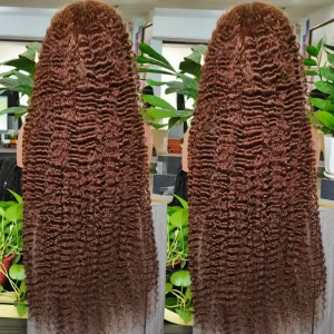 Colored Human Hair Wig Burmese Curly 26 Inch