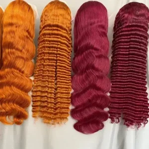 Colored Human Hair Wig Straight 30 Inch Custom Shade