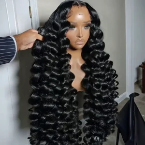 Glueless Loose Deep Full Lace Wig Swiss Lace Human Hair