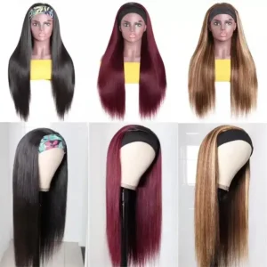 Headband Wig Human Hair Straight 24 Inch
