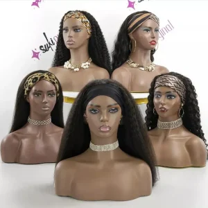 Headband Wig Human Hair Straight 28 Inch