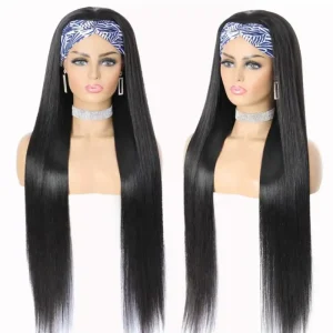 Headband Wig Human Hair Body Wave Bandeau Virgin 22 Inch