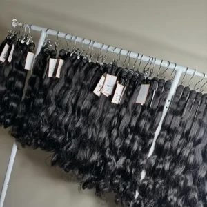Raw Burmese Curly Human Hair Bundles Natural Color 15A