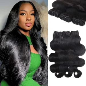 Raw Body Wave Indian Human Hair Bundles 15A Grade