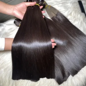 Raw Brazilian Human Hair Bundles Bulk Double Drawn