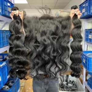 Raw Vietnamese Indian Human Hair Bundles Double Drawn Remy