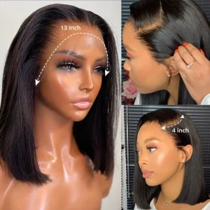 Short Bob Wig Human Hair Lace Front 14 Inch