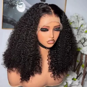 Short Bob Wig Curly Glueless Pre-Cut Lace 12 Inch