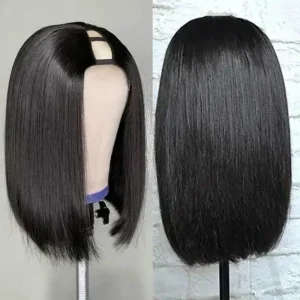 U Part Wig Human Hair Bob 12 Inch