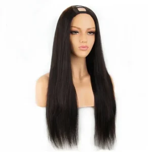 U Part Wig Human Hair Straight 22 Inch