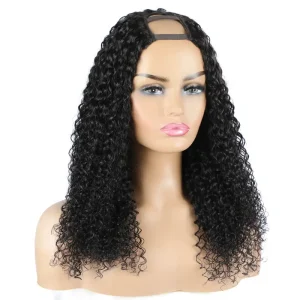 U Part Wig Human Hair Jerry Curly 24 Inch