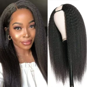 U Part Wig Human Hair Brazilian Glueless Remy 22 Inch