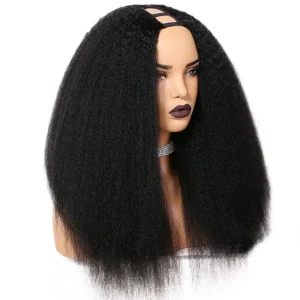 U Part Wig Human Hair Straight Raw Virgin 30 Inch