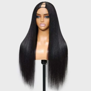 V Part Wig Human Hair Glueless Virgin 22 Inch