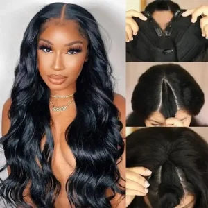 V Part Wig Human Hair Body Wave Brazilian Virgin 24 Inch