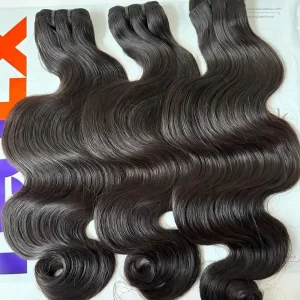 Raw Bone Straight Human Hair Bundles Single Donor