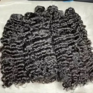 Raw Burmese Curly Human Hair Bundles Bouncy 12A