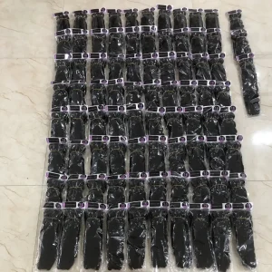 Virgin Human Hair Bundles Natural Black Double Drawn