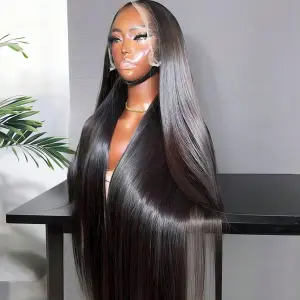 13x4 Lace Frontal Wig Straight Human Hair 20 Inch Natural Black