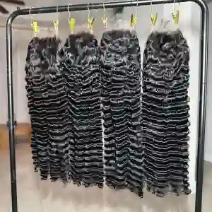 13x4 Lace Frontal Wig Deep Wave Human Hair 26 Inch Natural Black