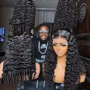 Ready to Ship Burmese Curly 13x4 Lace Frontal Wig 24 Inch Human Hair