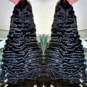 13x6 Lace Frontal Wig Burmese Curly Human Hair 24 Inch Natural Black
