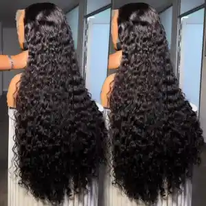 13x6 HD Lace Frontal Wig Burmese Curly Human Hair 28 Inch Natural Black