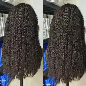 13x6 Lace Frontal Wig Jerry Curly Human Hair 26 Inch Natural Black