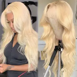 613 Blonde Body Wave Wig Human Hair Bleached Knots