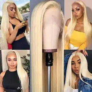 613 Blonde Straight Wig Human Hair 200 Density
