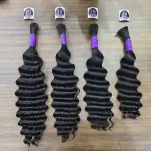 Bulk Human Hair Extension Deep Wave Vietnamese Virgin Remy