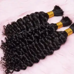 Bulk Human Hair Extension Burmese Curly Raw No Weft