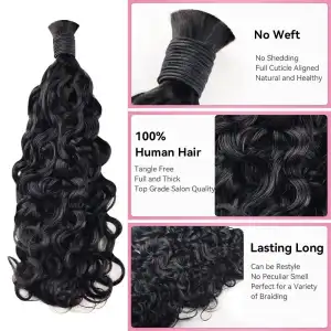 Bulk Human Hair Extension Curly Water Wave 12A Grade