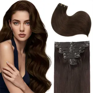 Clip In Virgin Remy Human Hair Extension Double Drawn