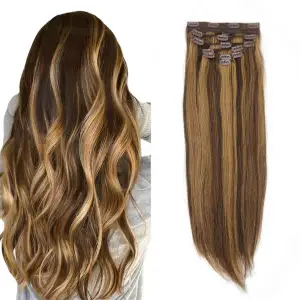 Clip In Remy Human Hair Extension Full Set 7 Piece