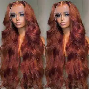 Ready to Ship Copper Red Body Wave Colored Wig 24 Inch